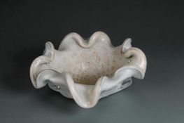 A vintage Murano glass ashtray. Gold fleck aventurine on white base. Possibly Vincenzo Nason. 8.5 x 