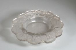 A Lalique Crystal Honfleur Geranium Wine bottle coaster. Diameter - 22cm 