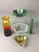 Uranium and Other Fluorescing Glass from Late 19th Century to Mid Century Examples 5 x Pieces. 