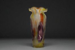 A vintage hand blown studio polychrome glass vase. In the Joseph Milane style. Height - 26cm 