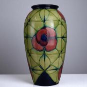 A large Moorcroft vase. 'Rose' pattern, by Sally Tuffin. Height - 32cm