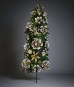 A large 19th century French Toleware flower display. Length - 70cm 