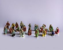 A scarce collection of Chinese miniature burnt clay Mudmen figures. Tallest Height - 35mm 