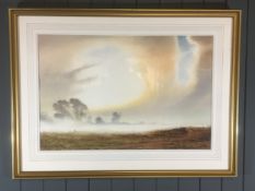 Kenneth Stanley Tadd British Contemporary - Large Watercolour titled "Mist Over the Creel" Full Labe