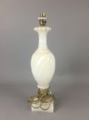 Vintage Marble/Alabaster Baluster Form Table Lamp. Un-Tested. H 48cm 