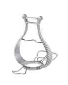 Porte-pipes en métal argenté Hermès Paris, en forme d'étrier, h. 15 cm