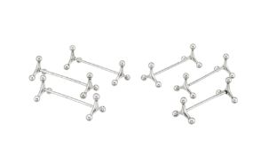 Suite de 6 porte-couteaux croix en argent, Pays-Bas, 65g