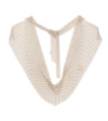 Tiffany&Co et Elsa Peretti, collier en argent à cotte de maille, signé, long. ajustable, 153g