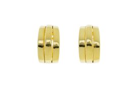 Bucherer, paire de boucles d’oreilles or 750, signée, h. 1.8 cm, 13g