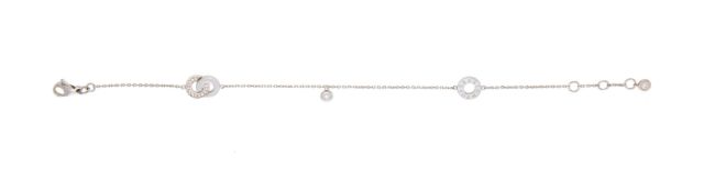 Piaget, Possession, bracelet or gris 750 à maille forçat orné d'éléments sertis de diamants taille b