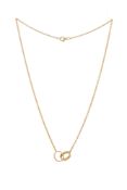 Cartier, Love, collier et boucles d’oreilles or 750, signés, numérotés GL0399 et G00706, long. colli