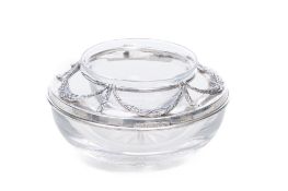 Bol à caviar en cristal et argent 925, Italie, XXe s., signé Fabergé, diam. 11 cm