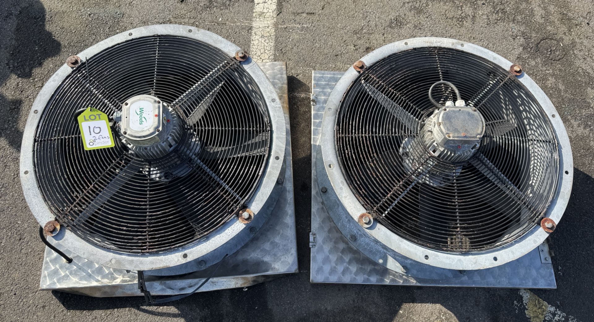 2 Wood Circulation Fans, 600mm diameter, 400volts