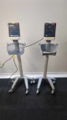 2× Mindray VS-900 Vital Signs Monitor with BP Hose on Stand – Powers Up