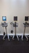 3× Mindray VS-900 Vital Signs Monitor with BP Hose on Stand – Powers Up