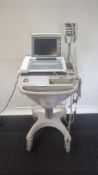 GE MAC 5500 ECG Machine with Stand & 10‑Lead Cable – Powers Up, Cosmetic Damage