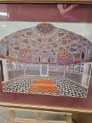 Interior Of The Mausoleum Of Itimad-Al-Daula, Agra, After A Watercolour Painting Of C.1810 Glazed
