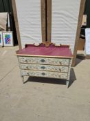 Patina Inc Italy Venetian Inspired Hand Painted Three Drawer Commode 110 X 55 X 90cm