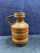 Scheurich West German Foligno Pattern Pottery Jug Vase 40cm