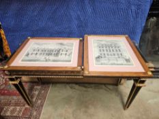 A Set Of 2 Prints Marlborough House And Newcastle House After Copper Plate Engraving By Sutton
