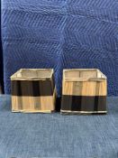 2 X Cream And Brown Silk Shades