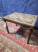 Coffee Table Wood With Copper Plate The Top Features A Old World Map, 1635 By Willem Blaeu 63 X 45 X