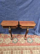 A Pair Of Mahogany Ormolu Mount Wall Consoles Single Leg 65 X 43 X 80cm