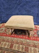 A Mahogany Regency X Frame Framed Upholstered Foot Stool 70 X 53 X 43cm