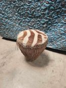A Zebra Skin Floor Drum 45 X 51cm