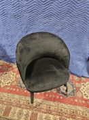 Velvet Club Chair With Wrapped Velvet Legs Chrome Foot Caps 59 X 45 X 80cm