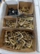 A Large Quantity (Appx 50) Brass Door Handles As Found