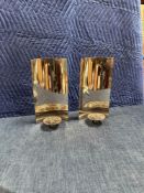 A Pair Mid Century Scandinavian Silver Metal Candle Wall Sconce 35cm High