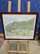 Landscape Watercolour The Twelve Apostles Cape Town South Africa Signed And Dated 57 X 49cm (
