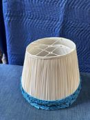 2 X Cream Pleated Shades With Blue Trim