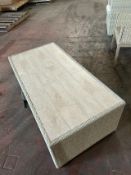 Bramblecrest Kingscote Large Rectangle Modular Coffee Table with Ceramic Top - Nutmeg -Damaged Weave