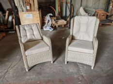 Bramblecrest Chedworth Hi-Back Recliner Armchair - Sandstone x2 -Wobbly Chairs, Twisted Frame Set