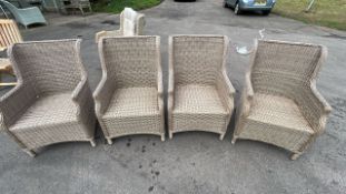 Bramblecrest Oakridge Armchair - Oatmeal x4 -No Cushions/Marked & Scuffed Set No. B462 (Location 105