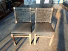 Bramblecrest Tonio Acacia Side Chair - Dark Grey Rope/Royal Akril x2 - Set No. A132 (Location 105