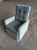 Bramblecrest Kingscote Hi-Back Recliner Armchair - Cloud -Damaged weave Set No. B164 (Location 105