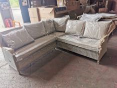 Bramblecrest Chedworth Square 2 Piece Reclining Sofa - Sandstone -Bent Leg on smaller sofa Set No.