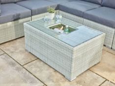 Bramblecrest Kingscote Rectangle Modular Coffee Table with Glass Top & Ice Bucket - Cloud -Brand New