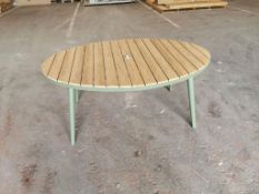 Bramblecrest Wisley 175 x 120 Elliptical Table - Sage -Crack in Slat Set No. B279 (Location 105 -