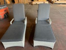Bramblecrest Cherington Lounger - Cloud x 2 -Damaged Ratten Set No. B579 (Location 101)
