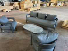 Bramblecrest Marseilles 3 Seat Sofa & 2 Sofa Chairs with Coffee Table -Scratched & Marked Set No.