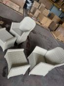 Bramblecrest Monterey Hi-Back Recliner Armchairs - Sandstone (NO FOOTSTOOLS) x2 -Missing Cushions/