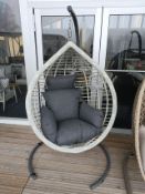 Bramblecrest Chedworth Single Tulip Cocoon - Dove Grey -Unravelled Weave, Scuffed Base, Dirty
