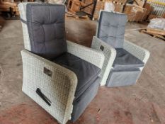 Bramblecrest Kingscote Hi-Back Recliner Armchair - Cloud x2 -Used Condition Set No. B340 (Location