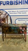 Vibrant and contemporary sideboard is a unique upcycled piece, expertly reimagined to bring modern e