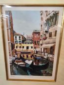 Venice Canal - Jeremy Sanders (British, b.1969 ) Limited Edition No 49/250 - Mounted 31 x 40cm