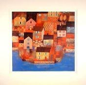 Town On The River Frank Taylor (British, b.1946) Signed Limited Edition 138/650 - Mounted 54 x 54cm